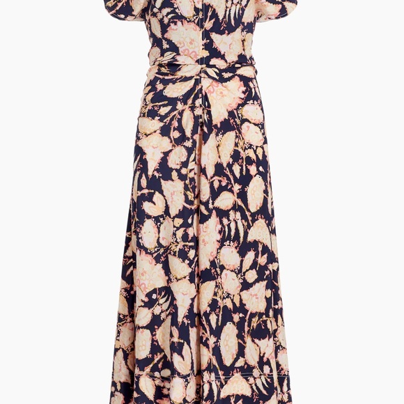 A.L.C. Floral Midi Skirt in Navy and Pink - Picture 5 of 11